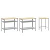 vidaXL Work Bench Set with Shelf with Storage 3 pcs Grey Steel