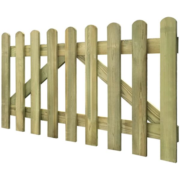 vidaXL Picket Fence Gate 2 pcs Impregnated Wood 300x80 cm