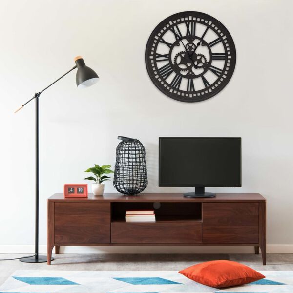 vidaXL Wall Clock Black 70 cm MDF