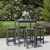 vidaXL 5 Piece Garden Bar Set Grey Solid Wood Pine