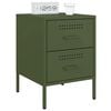 vidaXL Bedside Cabinets 2 pcs Olive Green 36x39x50.5 cm Steel