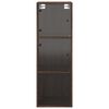 vidaXL Wall Cabinet with Glass Doors Brown Oak 35x37x100 cm