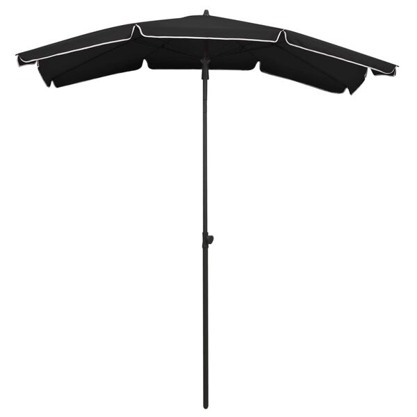 vidaXL Garden Parasol with Pole 200x130 cm Black