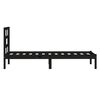3101212 vidaXL Bed Frame without Mattress Black Solid Wood 100x200 cm (810011+814183)
