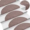 vidaXL Stair Mats Self-adhesive 10 pcs 56x17x3 cm Light Brown Half Round