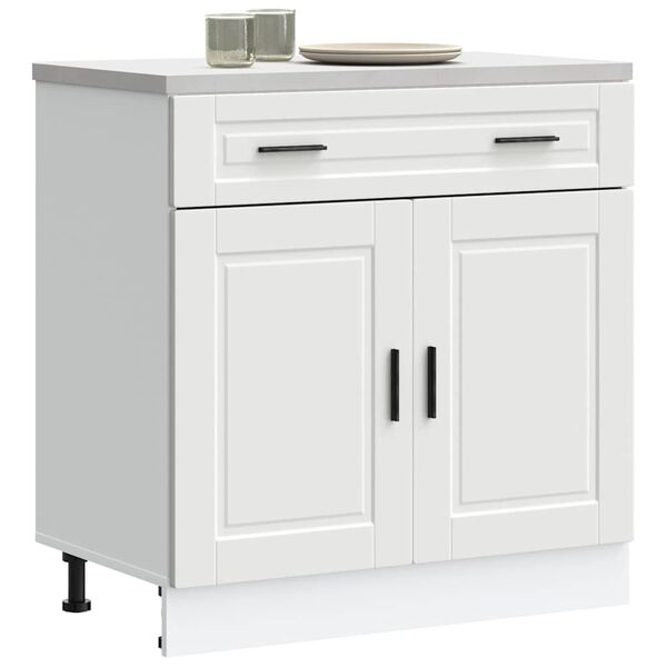 vidaXL Kitchen Base Cabinet Porto White Engineered Wood
