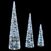 vidaXL Christmas Tree 3 pcs Cold white 20 x 20 x 80 cm Acrylic