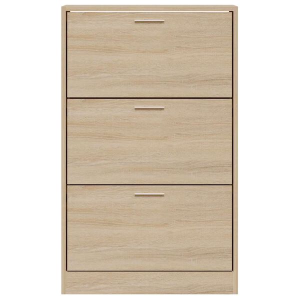 vidaXL Shoe Cabinet Sonoma Oak 63x24x103 cm Engineered Wood