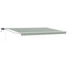 vidaXL Manual Retractable Awning with LEDs Green and White 4.5 x 3 m