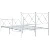 vidaXL Metal Bed Frame without Mattress with Footboard White 120x190cm