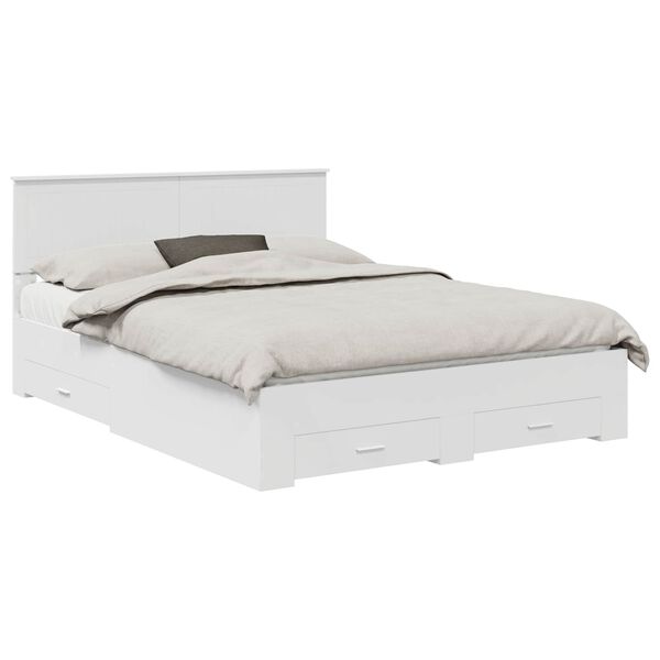 vidaXL Bed Frame with Headboard White 150 x 200 cm Engineered Wood
