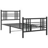 vidaXL Metal Bed Frame without Mattress with Footboard Black 100x200cm
