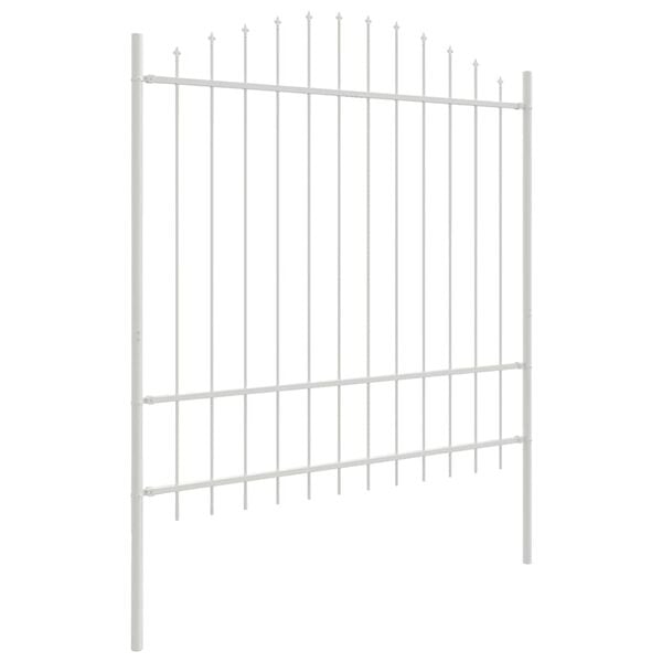 vidaXL Garden Fence 5 pcs White 170 x 215 cm Powder-Coated Steel