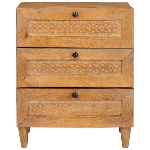 vidaXL Bedside Cabinet Light Brown 50 x 33 x 62 cm Solid Acacia wood