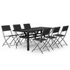 vidaXL 7 Piece Garden Dining Set Grey and Black