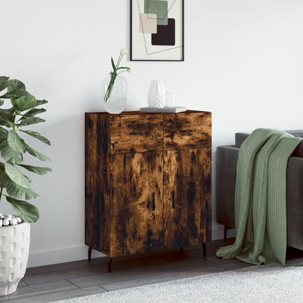 vidaXL Sideboard Smoked Oak 69.5x34x90 cm Engineered Wood