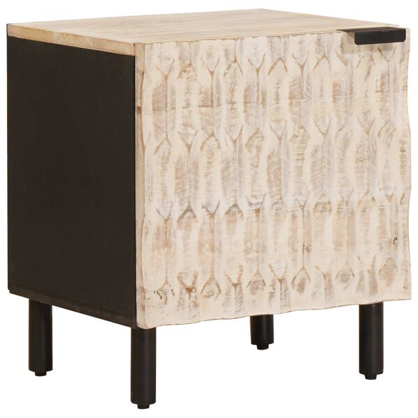 vidaXL Bedside Cabinet 2 pcs White 40 x 33 x 46 cm Solid Mango Wood