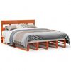 vidaXL Bed Frame without Mattress Wax Brown 120x190 cm Small Double Solid Wood Pine