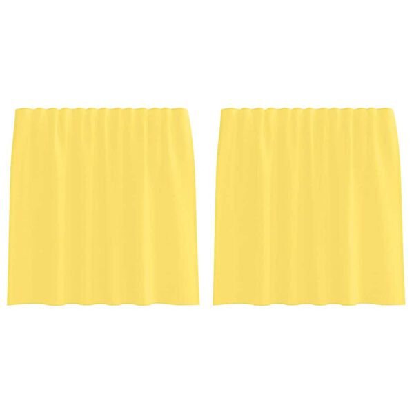 vidaXL Voile Curtains with Rod Pockets 2 pcs Yellow