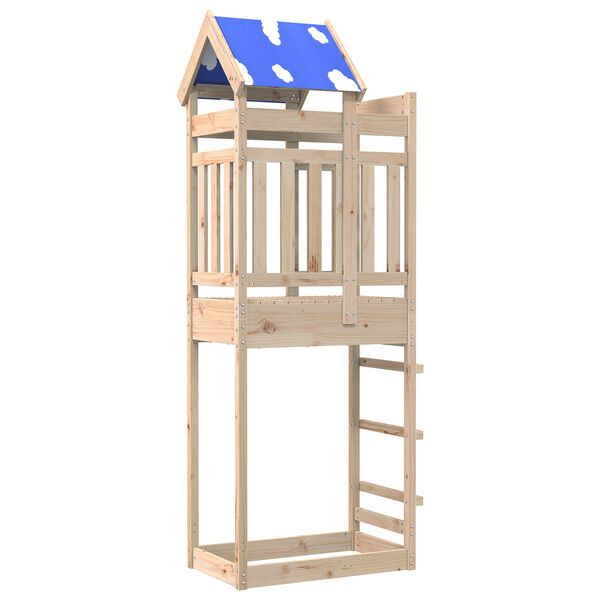 vidaXL Play Tower Brown 85 x 52.5 x 239 cm Solid Pine Wood