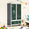 vidaXL Chalkboard Wardrobe with Drawer Grey and white Engineered wood