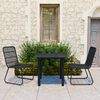 vidaXL 3 Piece Outdoor Dining Set Poly Rattan and Glass