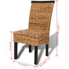 vidaXL Dining Chairs 6 pcs Abaca and Solid Mango Wood