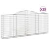 vidaXL Arched Gabion Baskets 25 pcs 300x30x120/140 cm Galvanised Iron