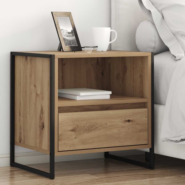 vidaXL Bedside Table with Drawer 2 pcs Artisian Oak 50 x 39.5 x 50 cm