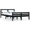 vidaXL Bed Frame without Mattress Black Solid Wood 160x200 cm