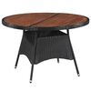 vidaXL Dining Table | Brown and Black | Poly Rattan | 115x74 cm | Sturdy