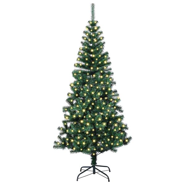 vidaXL Artificial Pre-lit Christmas Tree Green 180 cm PVC and Metal