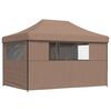 vidaXL Foldable Party Tent Pop-Up with 4 Sidewalls Brown