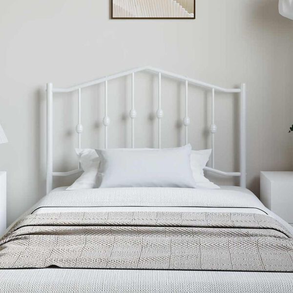 vidaXL Metal Headboard White 100 cm