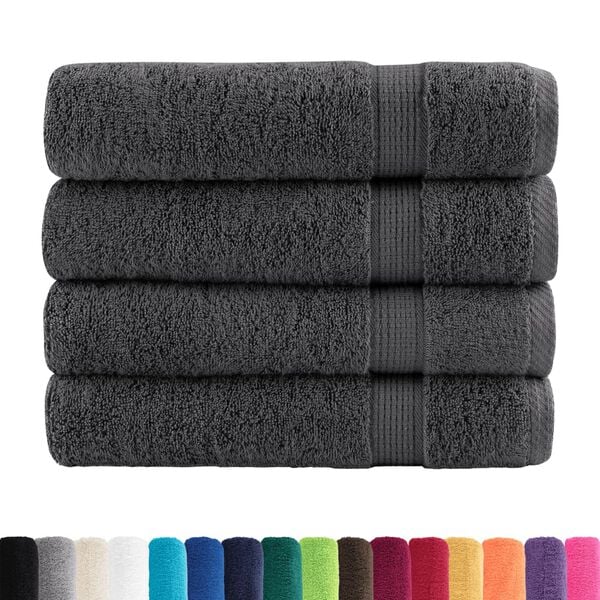 vidaXL Premium Bath Towels "SOLUND" 4 pcs Anthracite 100x150 cm 600 gsm