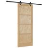 vidaXL Sliding Door Natural and Black 86 x 211 cm Solid Pine Wood
