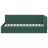 vidaXL Corner Bed Frame Dark Green 100 cm x 200 cm Velvet