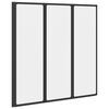 vidaXL Shower Screen Folding Black 120 x 2 x 117 cm Aluminium and PP