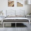 vidaXL Metal Bed Frame without Mattress with Headboard White 135x190cm
