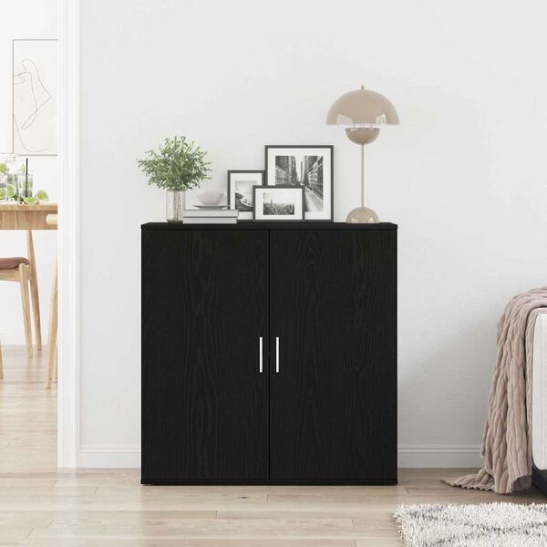 vidaXL Sideboard Black Oak 79 x 38 x 80 cm Engineered Wood