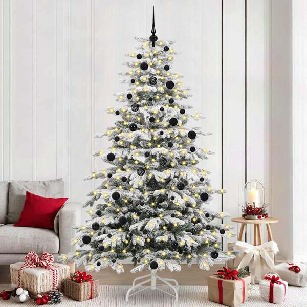 vidaXL Artificial Hinged Christmas Tree White 240 cm PE and PVC