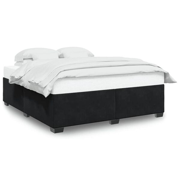 vidaXL Bed Frame without Mattress Black&nbsp;Super King Velvet