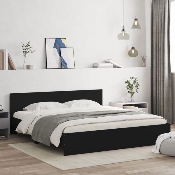 vidaXL Bed Frame without Mattress Black 160x200 cm
