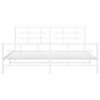 vidaXL Metal Bed Frame without Mattress with Footboard White 183x213cm