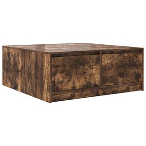 vidaXL Coffee Table with Drawers Smoked Oak 100x100x40 cm