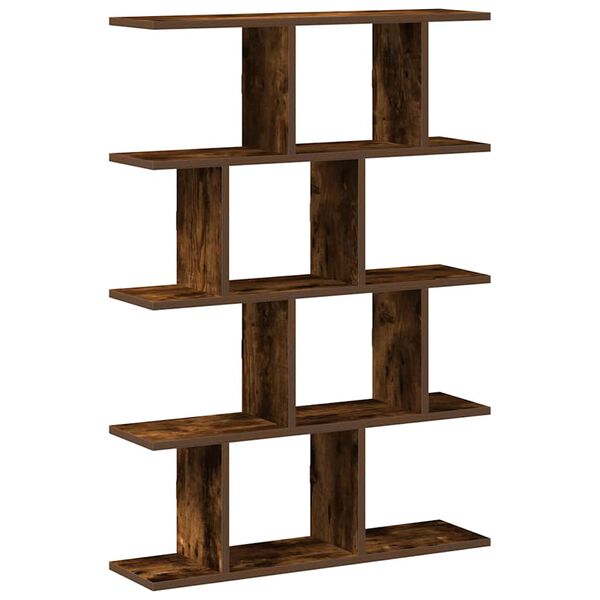 vidaXL Wall Cube Shelf 12 Compartments Smoked Oak Engineered Wood