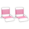 vidaXL Folding Chairs 2 pcs Pink Fabric