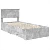 vidaXL Bed Frame Concrete Grey and Silver 75 x 190 cm Engineered Wood