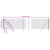 vidaXL Wire Mesh Fence Anthracite 1x25 m Galvanised Steel