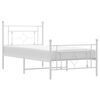 vidaXL Metal Bed Frame without Mattress with Footboard White 100x190cm